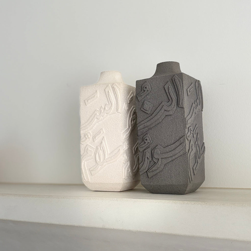 Artisan Calligraphy Vase Off-White