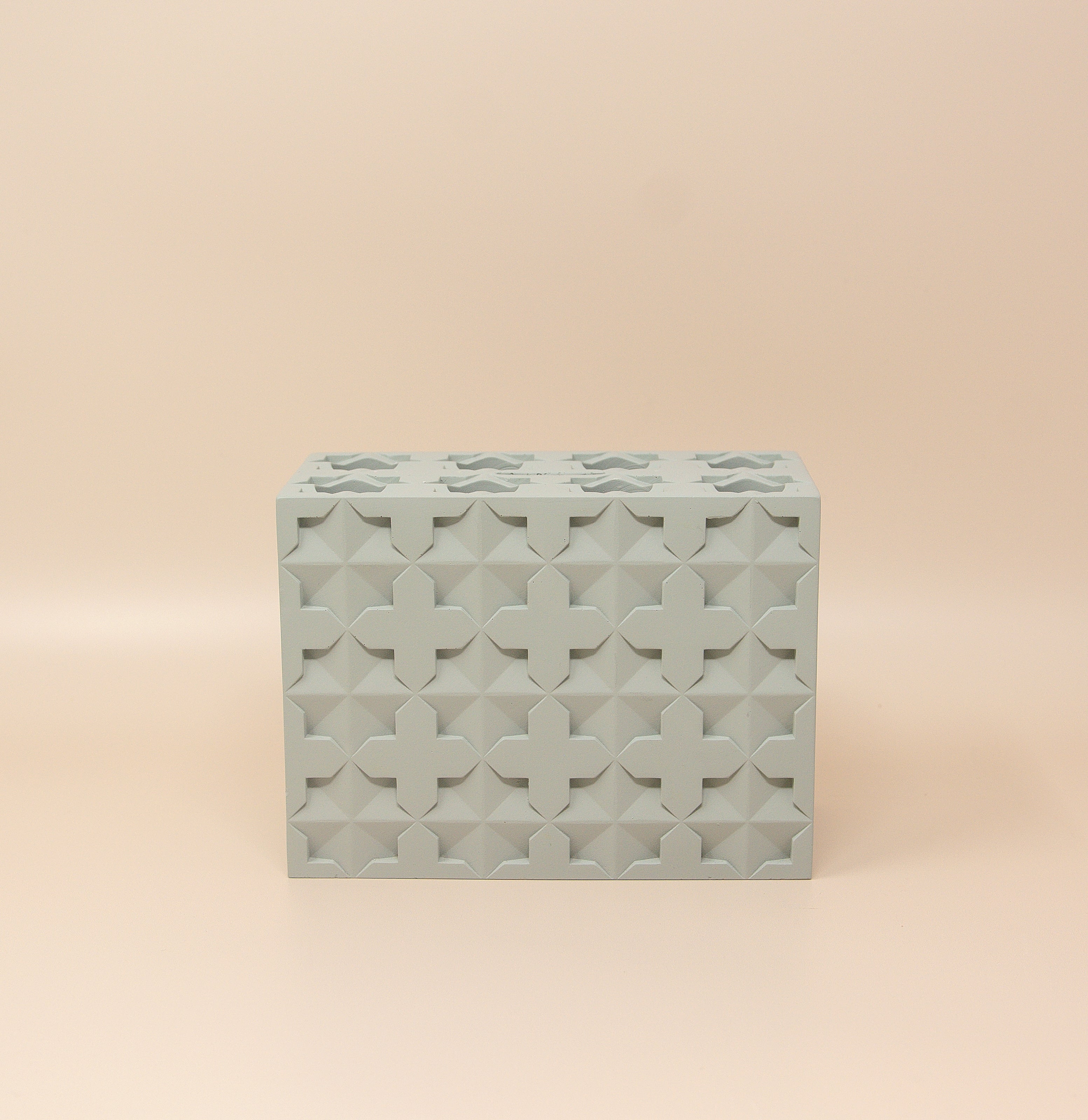 Islamic Geometric Base/Candle Holder - Rectangle Light Blue