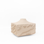 Artisan Calligraphy Base/Candle Holder Off-White