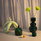 Glass Moon Dome Jar - Teal Luna